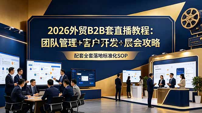 2026外贸B2B套直播教程：团队管理+客户开发+展会攻略，配套全套落地标准化SOP-逐梦项目网