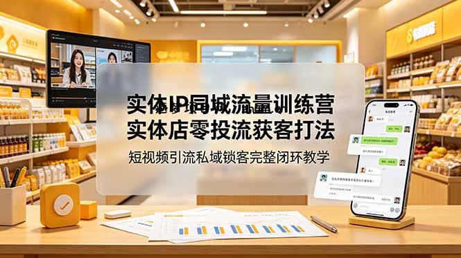 实体IP同城流量训练营:实体店零投流获客打法,短视频引流私域锁客完整闭环教学-逐梦项目网