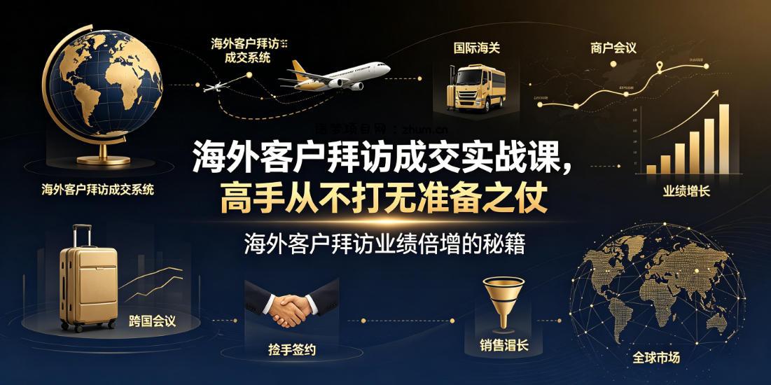 海外客户拜访成交实战课,高手从不打无准备之仗,海外客户拜访业绩倍增的秘籍-逐梦项目网