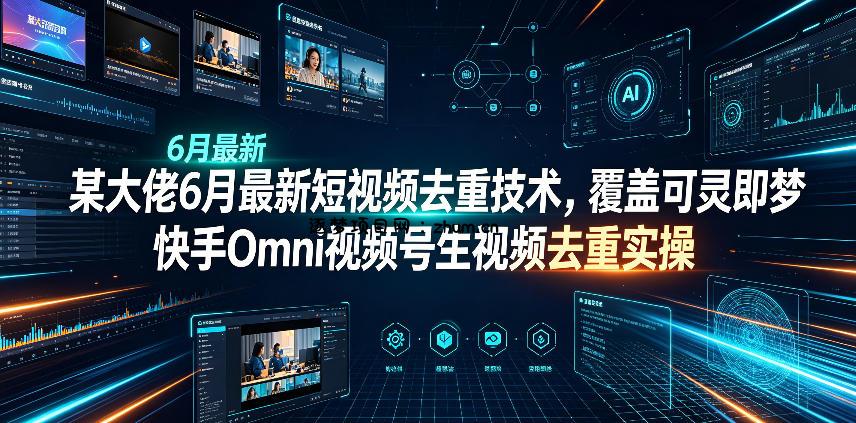 某大佬6月最新短视频去重技术，覆盖可灵即梦快手Omni视频号生视频去重实操-逐梦项目网