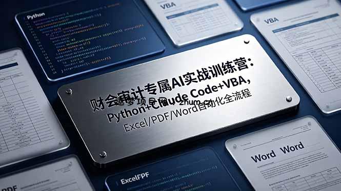 财会审计专属 AI实战训练营：Python+Claude Code+VBA，Excel/PDF/Word自动化全流程-逐梦项目网