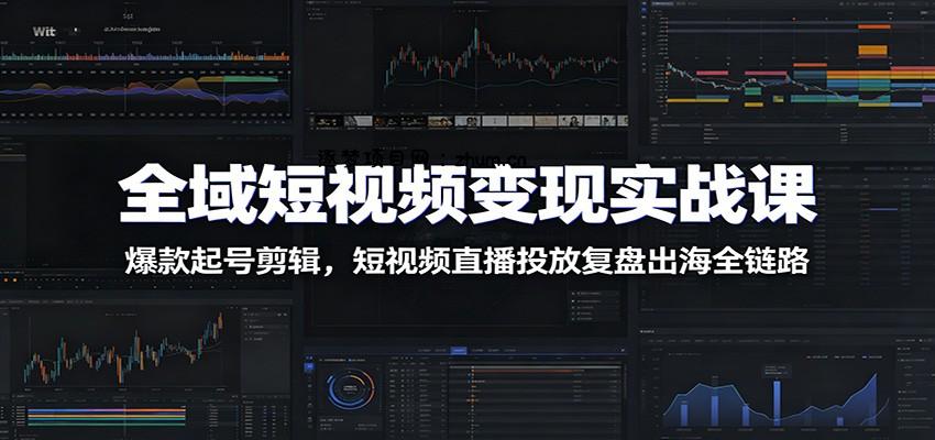 全域短视频变现实战课：爆款起号剪辑，短视频直播投放复盘出海全链路-逐梦项目网