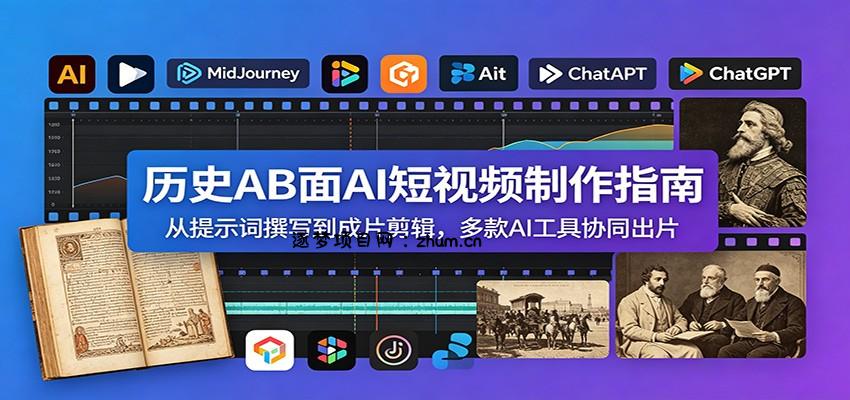 历史AB面AI短视频制作指南：从提示词撰写到成片剪辑，多款AI工具协同出片-逐梦项目网
