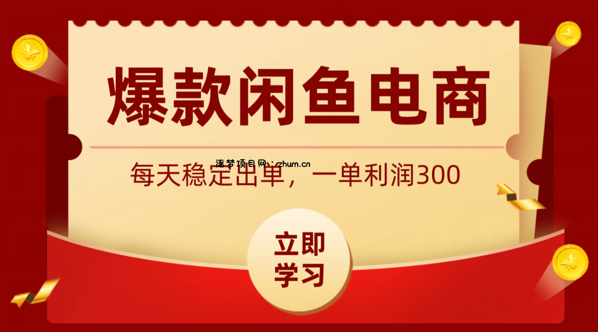 爆款闲鱼电商，卖法简单粗暴，长期稳定可做，一单利润300-逐梦项目网