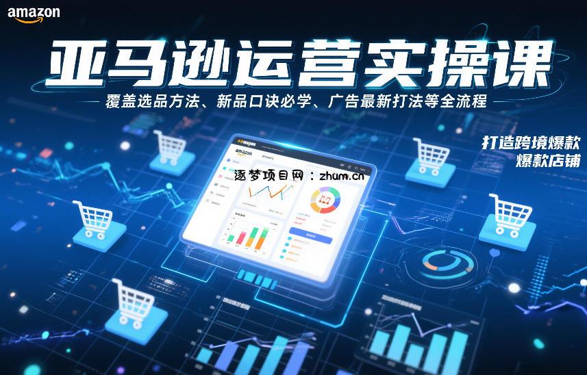 亚马逊运营实操课,覆盖选品方法、新品口诀必学、广告最新打法等全流程,打造跨境爆款店铺(更新6月)