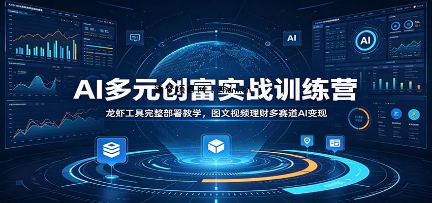 AI多元创富实战训练营：龙虾工具完整部署教学，图文视频理财多赛道AI变现-逐梦项目网