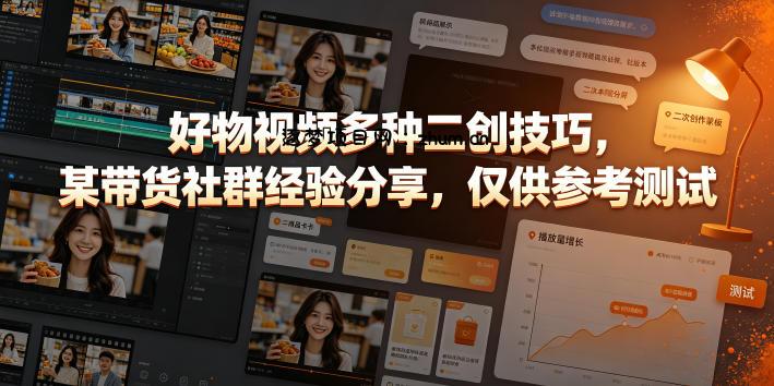 好物视频多种二创技巧,某带货社群经验分享,仅供参考测试-逐梦项目网