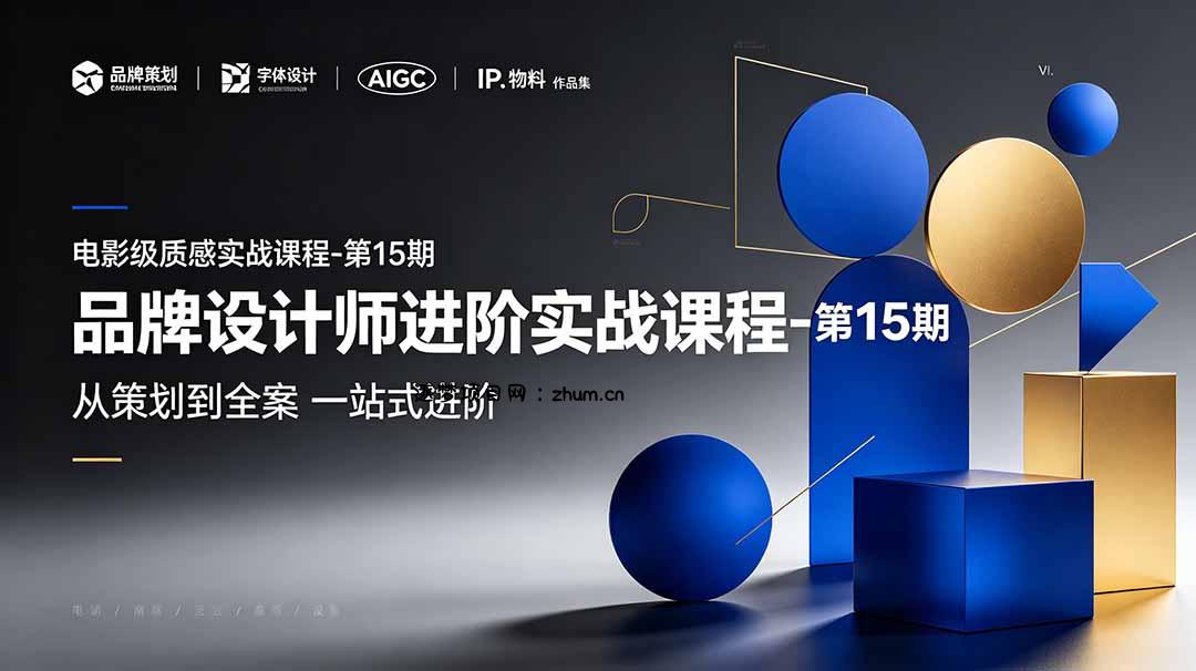 品牌设计师进阶实战课程-第15期，从策划到全案，品牌策划+中英文字体+标志设计+AIGC+IP+物料+VI+作品集一站式进阶-逐梦项目网