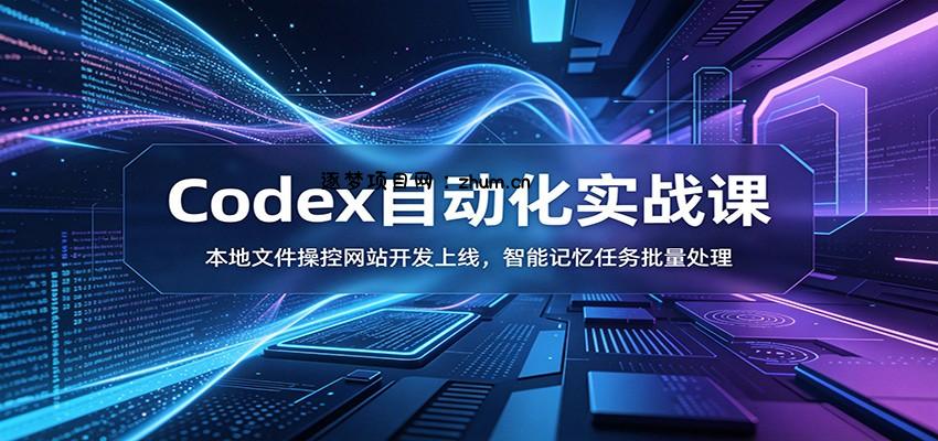 Codex自动化实战课：本地文件操控网站开发上线，智能记忆任务批量处理-逐梦项目网