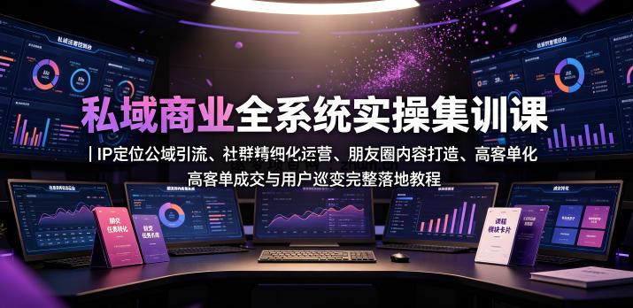 私域商业全系统实操课|IP定位公域引流、社群精细化运营、朋友圈内容打造、高客单成交与用户裂变完整落地教程