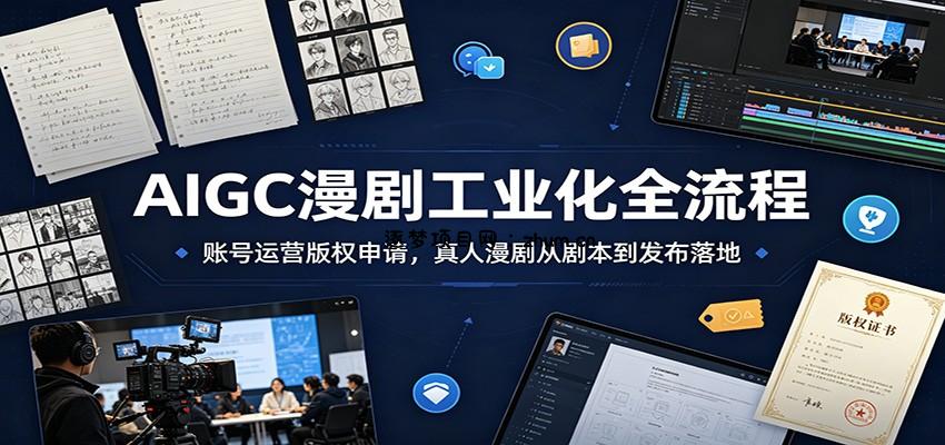 AIGC漫剧工业化全流程：账号运营版权申请，真人漫剧从剧本到发布落地-逐梦项目网