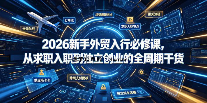 2026新手外贸入行必修课,从求职入职到独立创业的全周期干货
