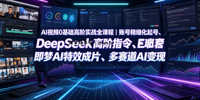 AI视频0基础高阶实战全课程｜账号精细化起号、DeepSeek高阶指令、即梦AI特效成片、多赛道AI短视频量产变现-逐梦项目网