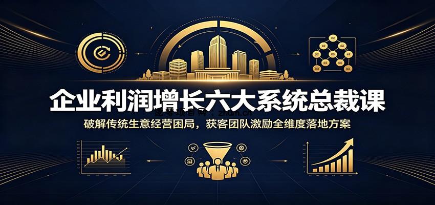 企业利润增长六大系统总裁课：破解传统生意经营困局，获客团队激励全维度落地方案-逐梦项目网