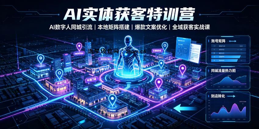 AI实体获客特训营|AI数字人同城引流、本地矩阵搭建、爆款文案优化全域获客实战课