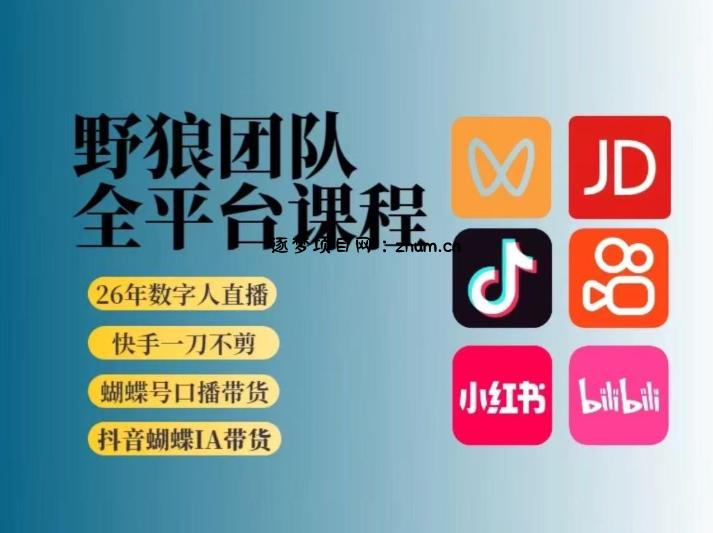 野狼团队2026新版全平台短视频带货教学,打开流量突破口,开始Ai带货(更新0709)-逐梦项目网
