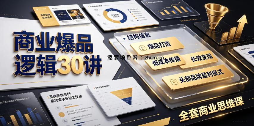 商业爆品逻辑30讲|拆解各行各业头部品牌盈利模式,吃透爆品打造、低成本传播、长效变现全套商业思维课