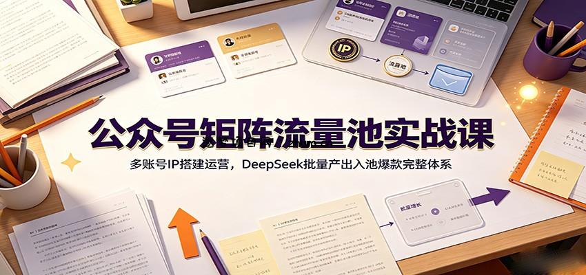 公众号矩阵流量池实战课：多账号IP搭建运营，DeepSeek批量产出入池爆款完整体系-逐梦项目网
