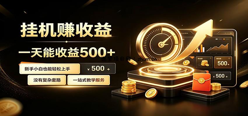 懒人专属挂机项目，每天轻松入账500以上，小白快速上手盈利-逐梦项目网