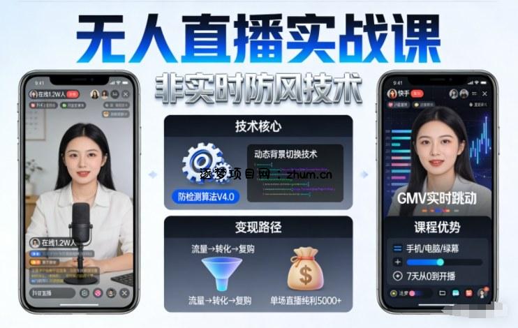 宝子哥无人直播实战课,非实时防风技术,聚焦抖音快手等平台直播带货,轻松开启直播变现之路(更新2026年07月11日)