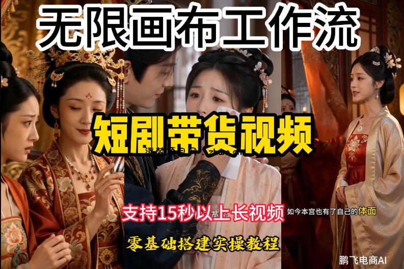 无限画布工作流制作短剧带货视频支持制作15秒以上视频,实操搭建教学,看完教程小白也能轻松搭建-逐梦项目网