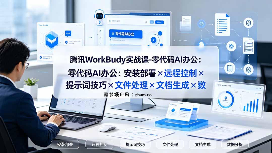 腾讯WorkBuddy实战课-零代码AI办公：安装部署×远程控制×提示词技巧×文件处理×文档生成×数据分析-逐梦项目网