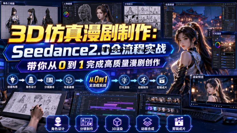 3D仿真漫剧制作:Seedance2.0全流程实战,带你从0到1完成高质量漫剧创作