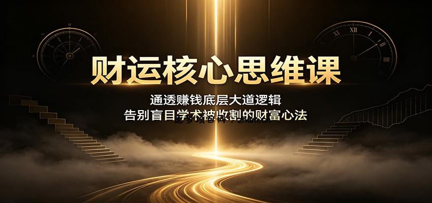 财运核心思维课：通透赚钱底层大道逻辑，告别盲目学术被收割的财富心法-逐梦项目网
