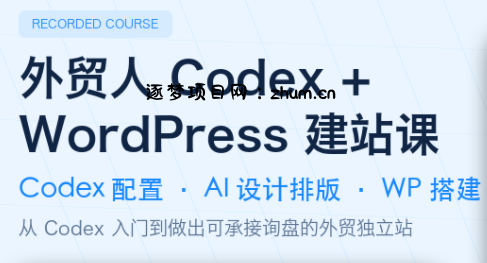 外贸人Codex + WordPress建站课-逐梦项目网