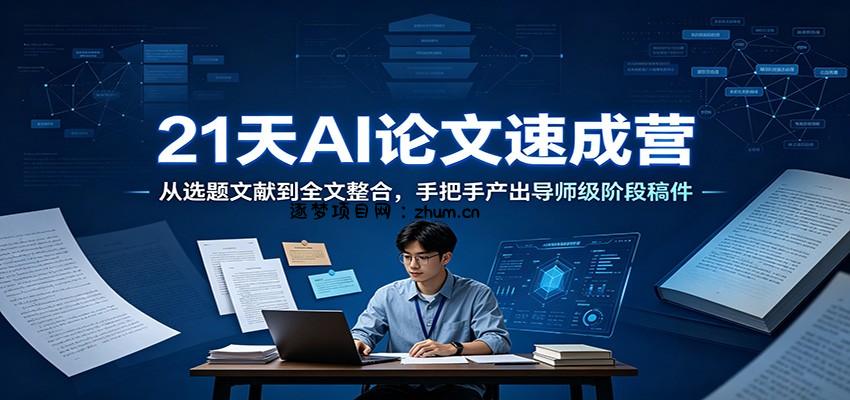 21天AI论文速成营：从选题文献到全文整合，手把手产出导师级阶段稿件-逐梦项目网