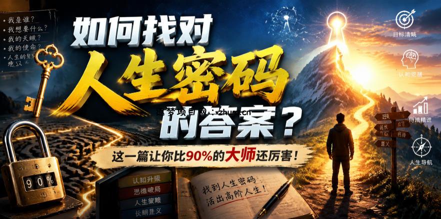 付费文章:如何找对人生密码的答案?这一篇让你比90%的大师还厉害!-逐梦项目网