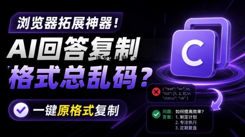 你的AI回答内容复制格式总乱码?完美一键保留原格式复制,办公宝藏浏览器插件Copy With Format-逐梦项目网