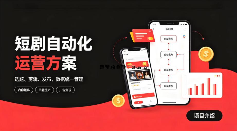 快手全自动短剧矩阵项目|自动化分发,流量持续变现【揭秘】-逐梦项目网