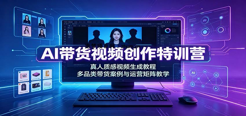 AI带货视频创作特训营:真人质感视频生成教程,多品类带货案例与运营矩阵教学-逐梦项目网