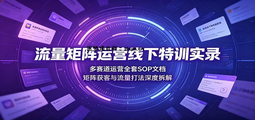流量矩阵运营线下特训实录:多赛道运营全套SOP文档,矩阵获客与流量打法深度拆解-逐梦项目网
