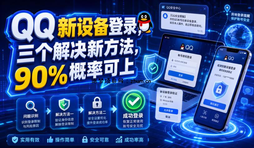 QQ新设备登录,三个解决新方法,90%概率可上-逐梦项目网