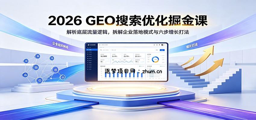 2026 GEO搜索优化掘金课:解析底层流量逻辑,拆解企业落地模式与六步增长打法-逐梦项目网