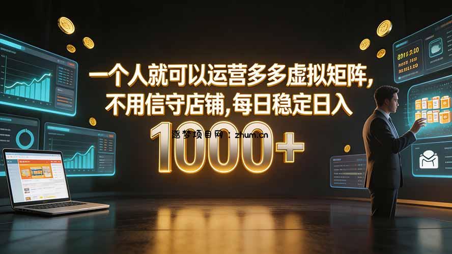 一个人就可以运营多多虚拟矩阵,不用值守店铺,每日稳定日入 1000+-逐梦项目网