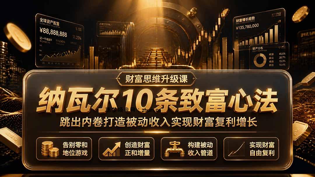 付费文章:纳瓦尔10条致富心法,跳出内卷打造被动收入实现财富复利增长-逐梦项目网