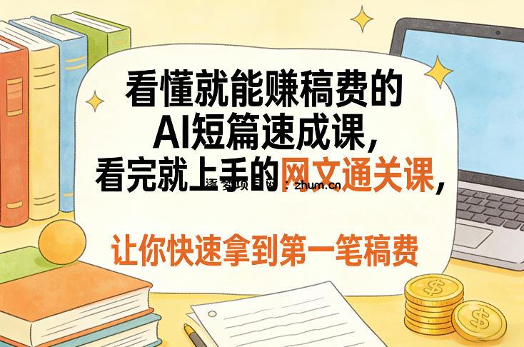 看懂就能賺稿费的AI短篇速成课，看完就上手的网文通关课，让你快速拿到第一笔稿费(更新8月)-逐梦项目网
