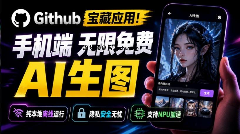 Github宝藏应用！手机端无限免费AI生图，纯本地离线运行，支持NPU加速斩获3.1k stars，local-dream-逐梦项目网
