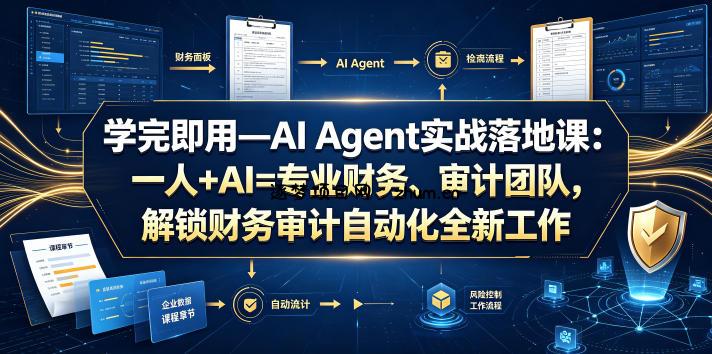 学完即用—AI Agent实战落地课:一人+AI=专业财务、审计团队,解锁财务审计自动化全新工作模式(更新0804)