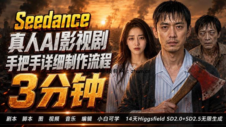 3分钟真人AI影视剧怎么做?SD 2.0手把手完整制作流程|Higgsfield 14天SD 2.0/2.5无限生成-逐梦项目网
