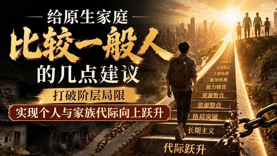 付费文章:给原生家庭比较一般人的几点建议,打破阶层局限,实现个人与家族代际向上跃升-逐梦项目网