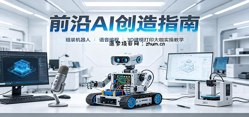 前沿AI创造指南:组装机器人、语音编程、3D建模打印大咖实操教学-逐梦项目网