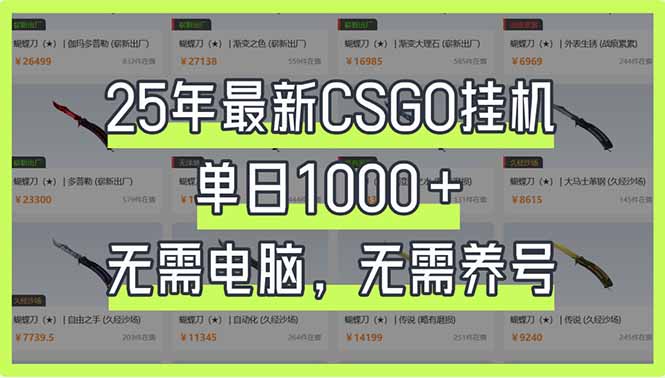 （14178期）25年最新CSGO挂机系统，单日1000+，无需电脑，无需养号，0基础可上手-逐梦项目网