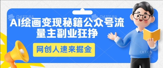 AI绘画变现秘籍：公众号流量主副业狂挣，网创人速来掘金-逐梦项目网