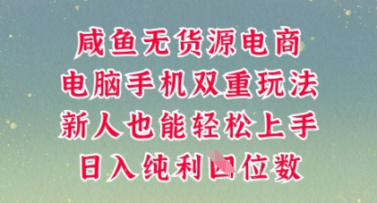 咸鱼无货源电商，多种运营方式，带你从零到一拿结果，可做代运营，也可软件一键发布【揭秘】-逐梦项目网