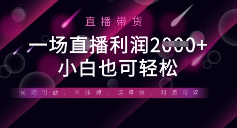 半无人直播带货，一场利润数张，适合所有平台玩法，小白也可轻松-逐梦项目网